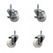Service Caster 3'' Nylon Wheel Swivel 7/16'' Grip Ring Stem Caster Set 2 Brakes, 4PK SCC-GR20S314-NYS-TLB-716138-2-S-2 - alternate 1